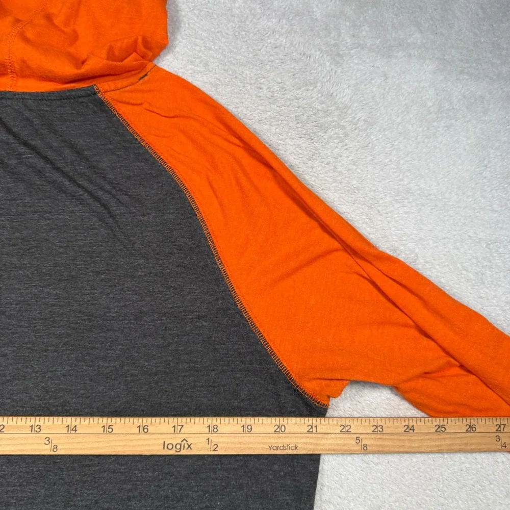 Colosseum Miami Hurricanes Hoodie Mens L Orange Raglan Tee Pullover NCAA Shirt